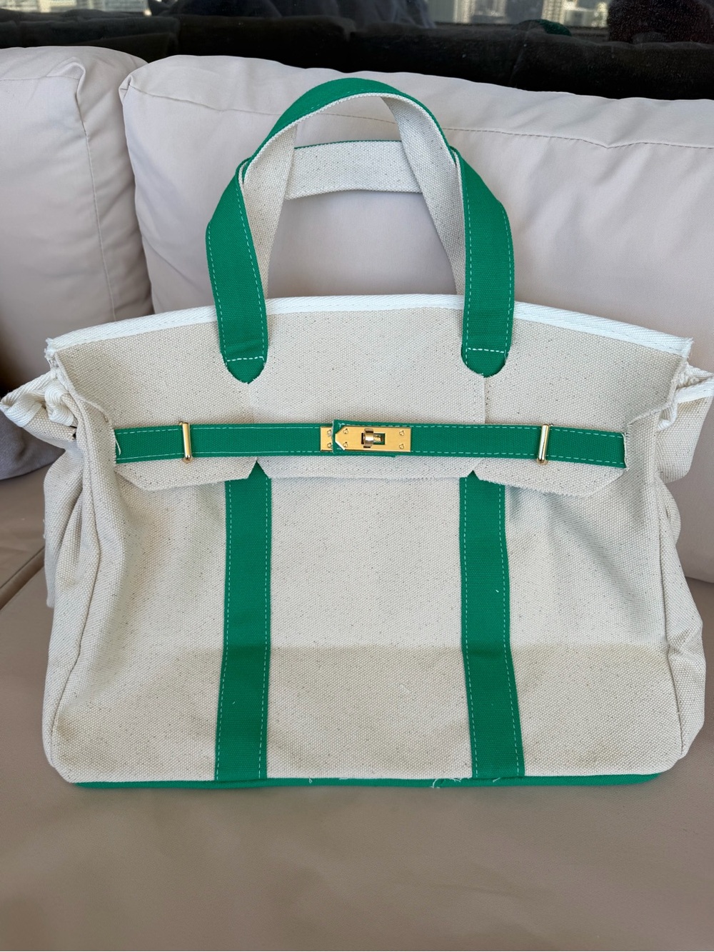 Boatkin Canvas with Green Strap Tote - Picture 6 of 6